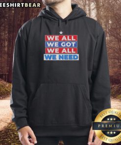 Retro hoodie featuring 'We All Got Patriot' design, perfect for sports enthusiasts and casual wear.