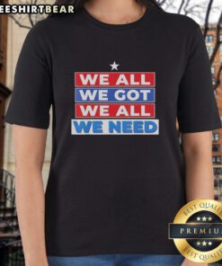 Retro ladies tee featuring 'Nice We All Got Patriot We All Need' slogan, perfect for sports enthusiasts.