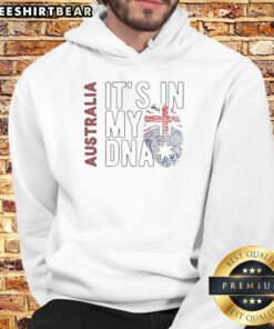 Alt Text: Official Australia It's In My DNA Fingerprint Flag Hoodie featuring Australian flag design and unique DNA fingerprint graphic.