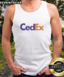 Official Cedex FedEx parody logo meme tank top featuring a humorous twist on the classic FedEx design.