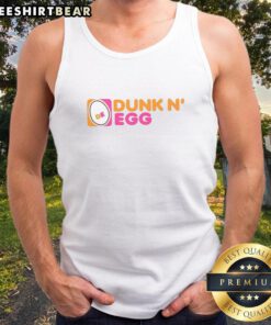 Official Dunk and Egg logo tank top featuring a stylish design for fans of unique apparel and pop culture.