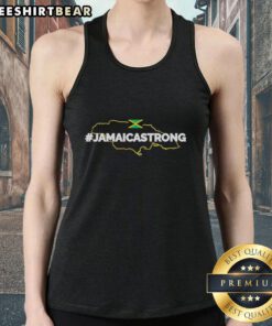 Official Jamaica Strong Map Tank Top showcasing a vibrant map design, perfect for summer fashion and island pride.