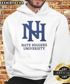 Official Nate Higgers University Logo Hoodie featuring a bold logo on a stylish design for students and alumni.
