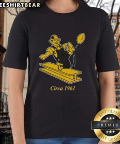 Official Pittsburgh Steelers Football 1962 Retro Logo Ladies Tee featuring vintage design and team colors.