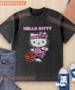 Official Portland Trail Blazers x Hello Kitty 2026 Night Celebration washed t-shirt featuring vibrant graphics and team logo.