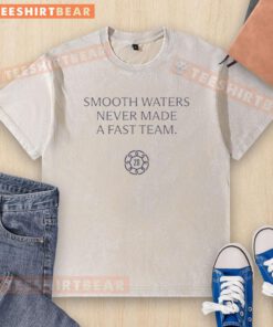 Alt Text: Official US Rowing Smooth Waters Never Made a Fast Team FB washed t-shirt in navy blue, perfect for rowing enthusiasts.