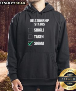Original Relationship Status Single Taken Sigma Hoodie in black, stylish design perfect for casual wear and self-expression.