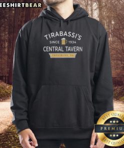 Alt Text: Cozy Original Tirabassi's Central Tavern hoodie from Ebensburg, PA, showcasing local pride and stylish comfort.