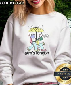 Premium Arms Length Frog and Toad Sweatshirt featuring colorful designs and comfortable fabric for casual wear.