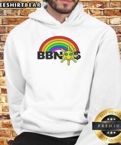 Premium BBNOS Rainbow Graphic Hoodie featuring vibrant colors and trendy design for a stylish streetwear look.