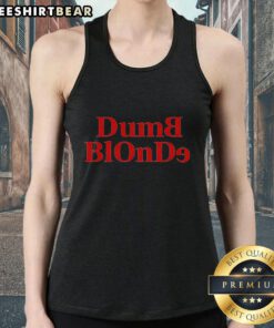 Stylish Premium Dumb Blonde Tank Top in soft fabric, perfect for casual wear and showcasing a fun, trendy look.