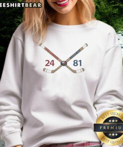 Premium Ilya Rozanov and Hudson Williams Heated Rivalry sweatshirt featuring a unique cross-swing hockey stick design.