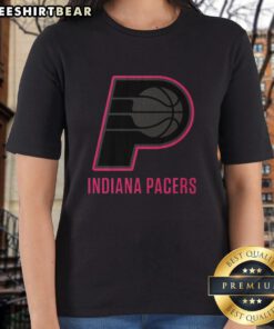 Premium Indiana Pacers Highlight Reel Ladies Tee showcasing vibrant team graphics for stylish female fans.