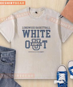 Premium Longwood Basketball White Out ESPN Event T-Shirt featuring a stylish washed design for fans and supporters.