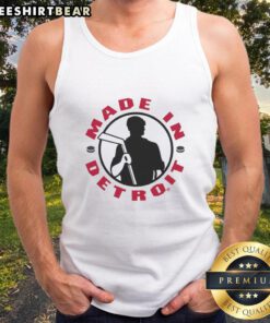 Premium Made in Detroit Red Wings hockey tank top featuring team colors and logo, perfect for fans and summer wear.