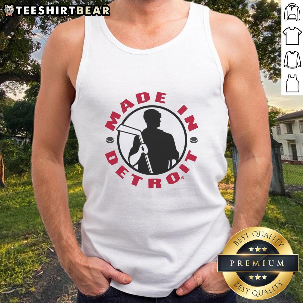 Premium Made in Detroit Red Wings hockey tank top featuring team colors and logo, perfect for fans and summer wear.