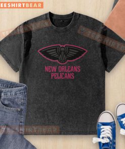 Alt Text: Premium New Orleans Pelicans Highlight Reel Washed T-Shirt featuring team logo and vibrant colors for fans.
