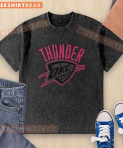 Premium Oklahoma City Thunder Highlight Reel Washed T-Shirt showcasing team logo and vibrant graphics in casual style.