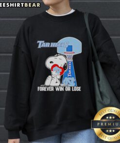Premium Peanuts Snoopy Forever Win or Lose sweatshirt featuring North Carolina Tar Heels basketball design.