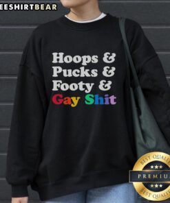 Alt Text: Premium Sarah Spain Hoops and Pucks and Footy sweatshirt featuring a stylish design for sports enthusiasts.