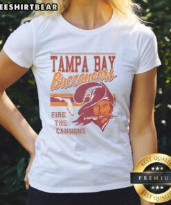 Premium Tampa Bay Buccaneers Spirit Script Ladies Tee in vibrant colors, featuring a stylish design for female fans.