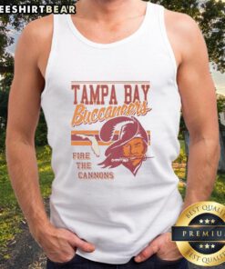 Premium Tampa Bay Buccaneers Spirit Script Tank Top showcasing team colors and logo, perfect for game day style.