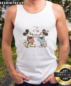 Alt Text: Premium Mickey Mouse and Minnie Mouse tank top featuring Two Hands One Heart design for Disney lovers.