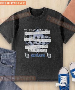 Pretty Go Tampa Bay Rays washed t-shirt featuring a playful design perfect for baseball fans and casual wear.