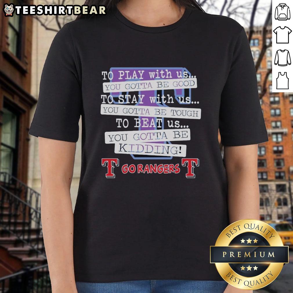 Pretty Go Texas Rangers tee for ladies, featuring a fun graphic perfect for game day or casual wear.
