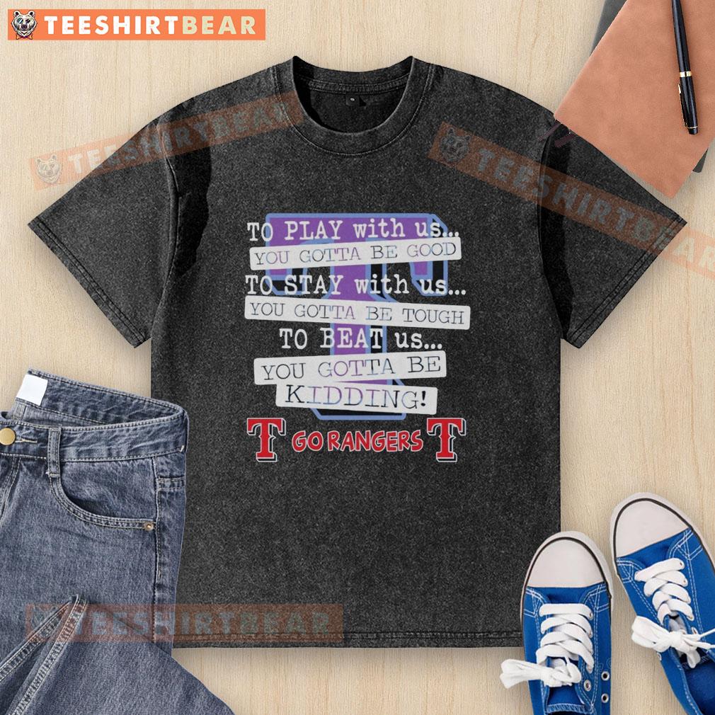 Pretty Go Texas Rangers washed t-shirt featuring playful graphics, perfect for fans looking to show team spirit.