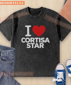 Pretty I Love Cortisa Star Washed T-Shirt in soft fabric with a trendy star design, perfect for casual outfits.