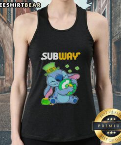 Alt Text: Stylish St. Patrick's Day tank top featuring a cute hug design and subway logo, perfect for festive celebrations.