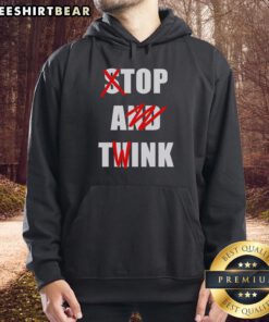 Pretty Stop And Think Top A Twink Hoodie in vibrant colors, perfect for casual wear and trendy street style.
