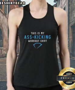 Alt Text: Stylish 'Pretty This Is My Ass Kicking Workout Tank Top' perfect for intense gym sessions and motivational workouts.