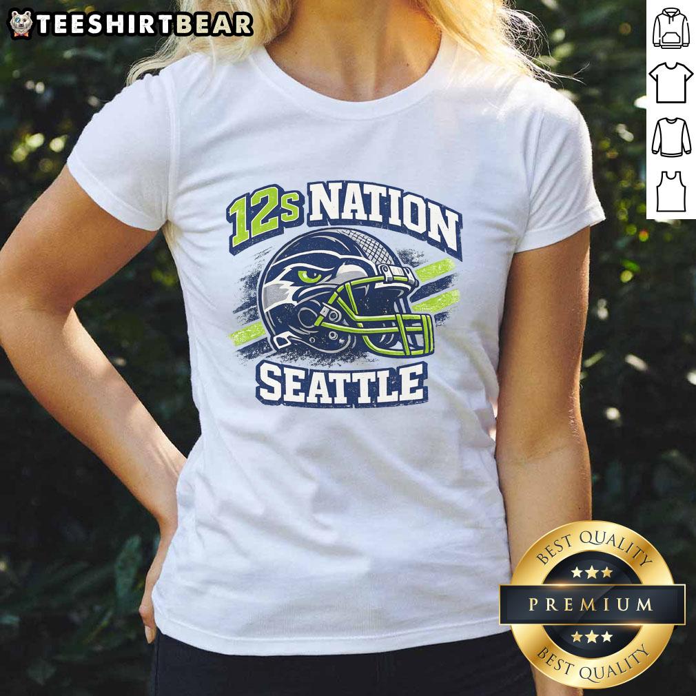 Top 12s Nation Seattle Football Ladies Tee showcasing a stylish design for female fans of Seattle football.