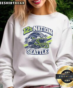 Seattle Football Sweatshirt featuring Top 12s Nation design, perfect for fans supporting their team in style.