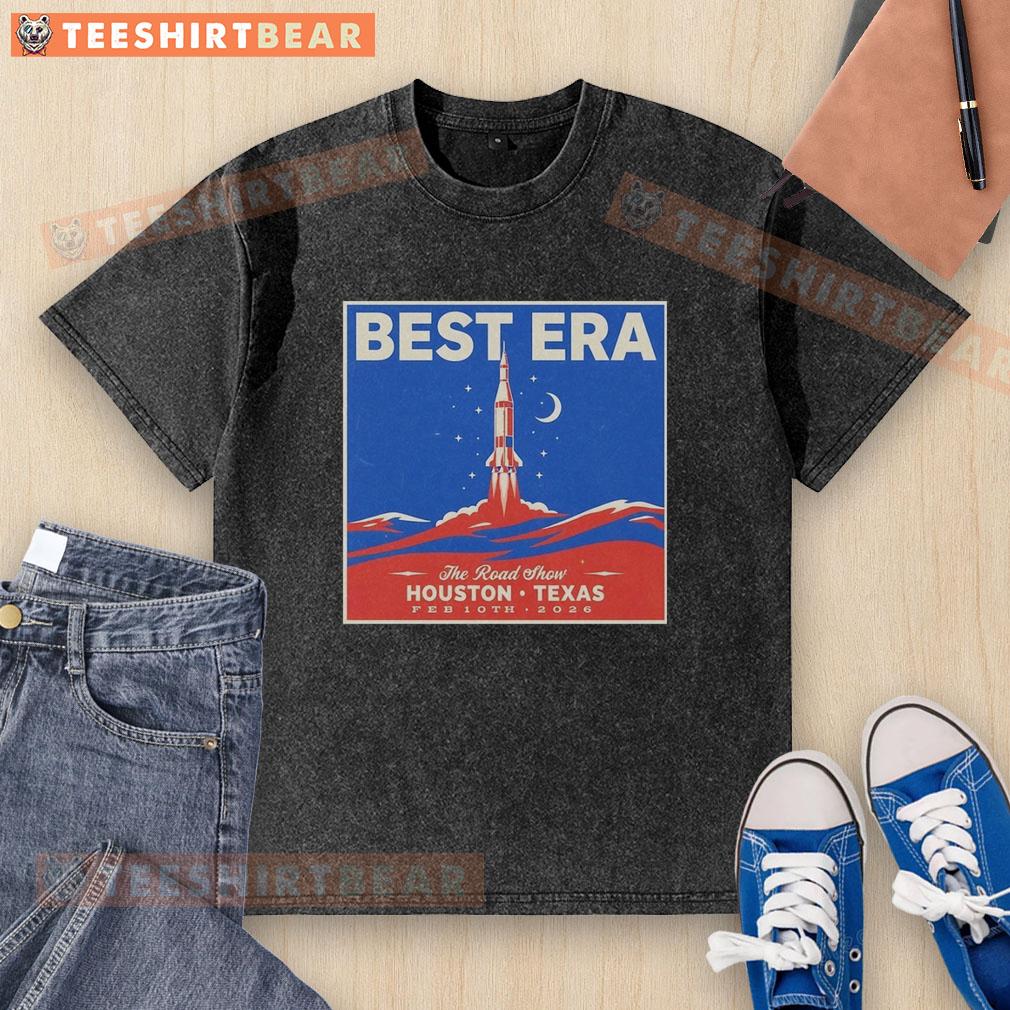 Top Best Era The Road Show Houston Texas washed t-shirt featuring a vintage design and soft fabric, perfect for casual wear.