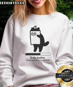 Top Cat Brain Loading sweatshirt featuring a humorous design, perfect for cat lovers and casual wear enthusiasts.