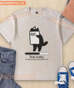 Top Cat Brain Loading T-Shirt featuring humorous design, perfect for casual wear and cat lovers. Shop now!