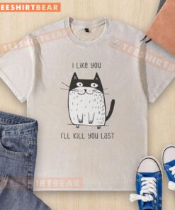 Top Cat 'I Like You, I'll Kill You' last washed t-shirt featuring a playful cat graphic on a stylish tee.