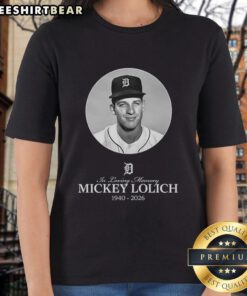 Top in loving memory of Mickey Lolich 1940-2026, stylish ladies tee featuring tribute design for baseball fans.