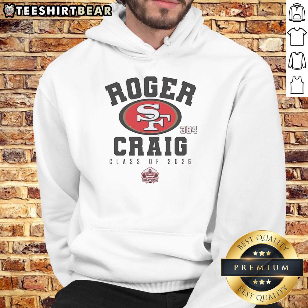 Alt Text: Top Roger Craig San Francisco 49ers Class of 2026 Pro Football Hall of Fame hoodie displayed on a mannequin.