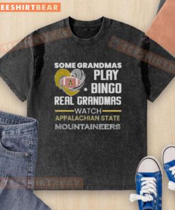 Grandmas enjoying bingo in Appalachian State Mountaineers washed t-shirt, showcasing team spirit and fun.