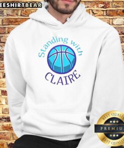 Top standing with Claire in NDSU women's basketball hoodie, showcasing team spirit and athletic style.