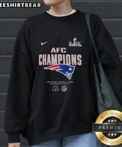 Alt Text: New England Patriots 2025 AFC Champions sweatshirt for Super Bowl LX, showcasing team spirit and championship pride.