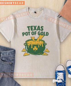 Top Texas Pot of Gold St. Patrick's Day washed t-shirt featuring a festive design and vibrant colors for celebration.