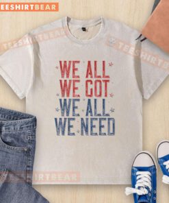 Men's washed t-shirt featuring 'Top We All Got Patriot We All Need' graphic, perfect for casual and sporty looks.