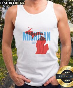 Awesome America250 Michigan tank top featuring a vibrant design celebrating Michigan's heritage and culture.
