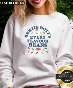 Awesome Bertie Bott's Every Flavour Beans sweatshirt with colorful bean graphics, perfect for Harry Potter fans.