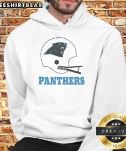 Awesome Carolina Panthers football logo featured on a big helmet hoodie, perfect for fans and cozy game days.